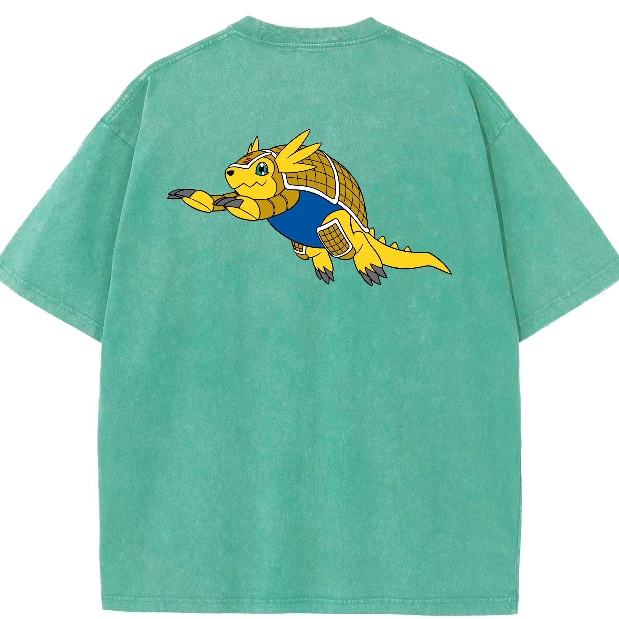 （画像用） Digimon デジタルモンスター/デジモン 綿100% ヴィンテージ風 半袖Tシャツ（背面プリント）